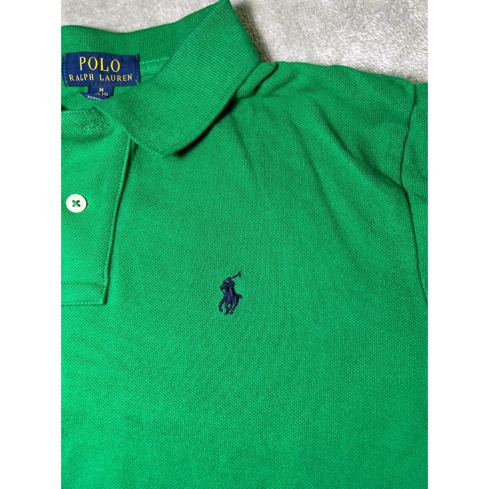 Polo Ralph Lauren Polo Shirt Boys Green Classic Fit Cotton Medium 10-12 - Picture 3 of 9
